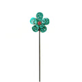 3-D Turquoise And Red Flower Garden Stake