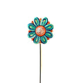 Turquoise And Red Flower Garden Stake