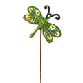 Green Floral Dragonfly Garden Stake