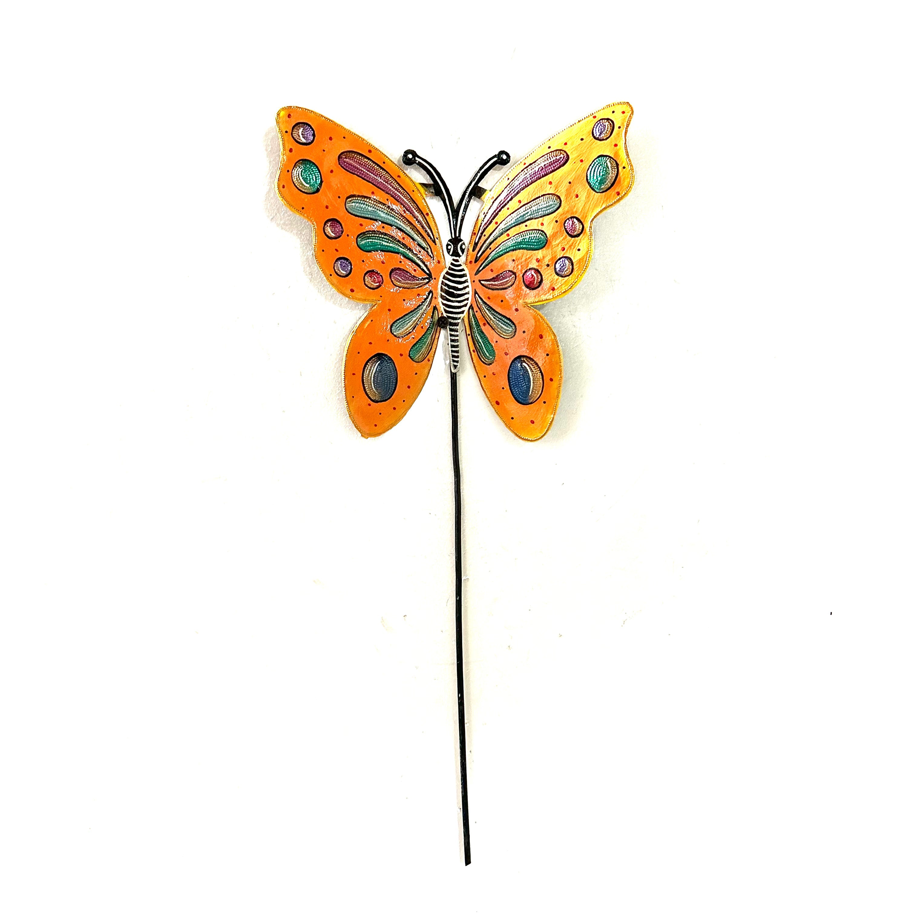 Orange Butterfly Garden Stake