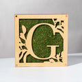 Monogrammed Moss Frame - Wooden Botanical Wall Art Letter "G"