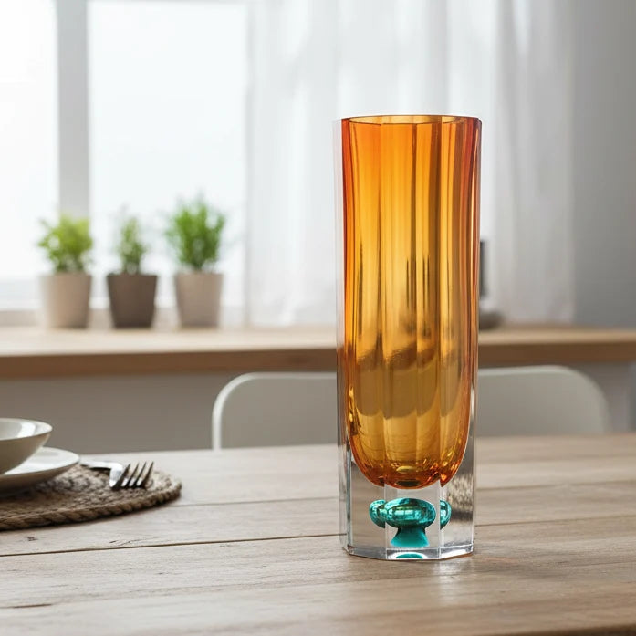 Elegant Glass Vase, 2 Color Options