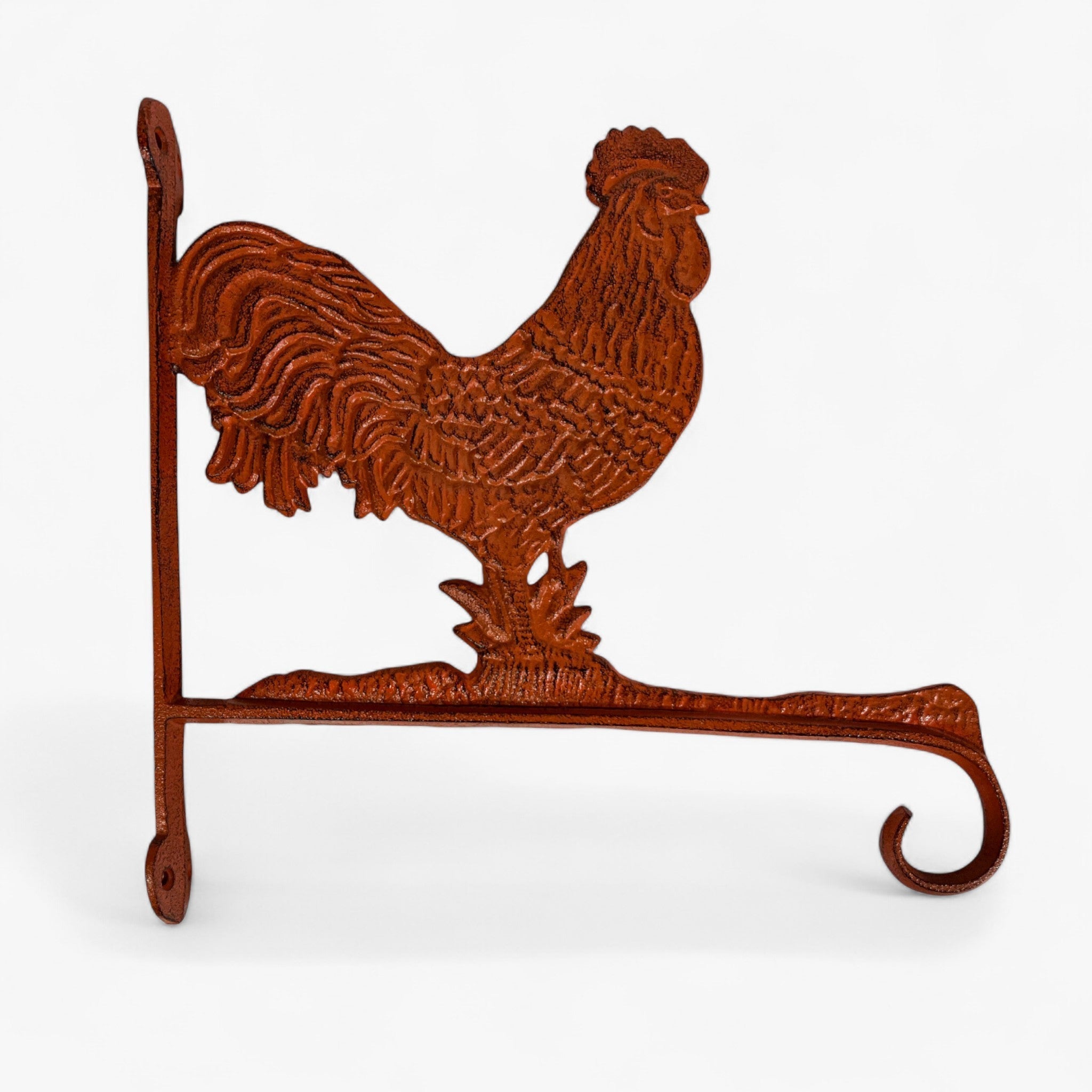 Rooster Plant Hanger, Cast Iron Wall Bracket for Porch or Garden