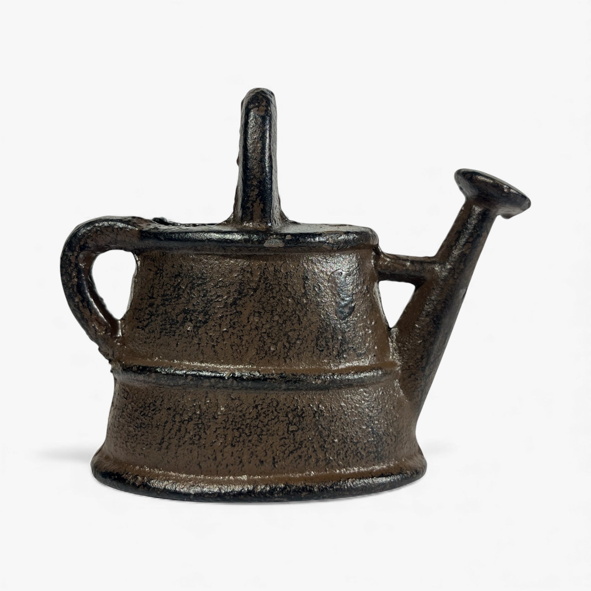 Miniature Watering Can Garden Statue, Cast Iron Shelf or Patio Decor