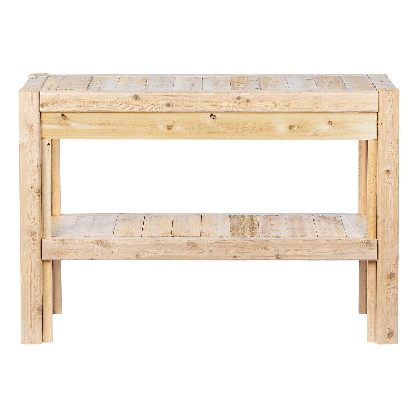 2 Tier Adjustable Cedar Wood Multipurpose Storage Shelves - Made In USA
