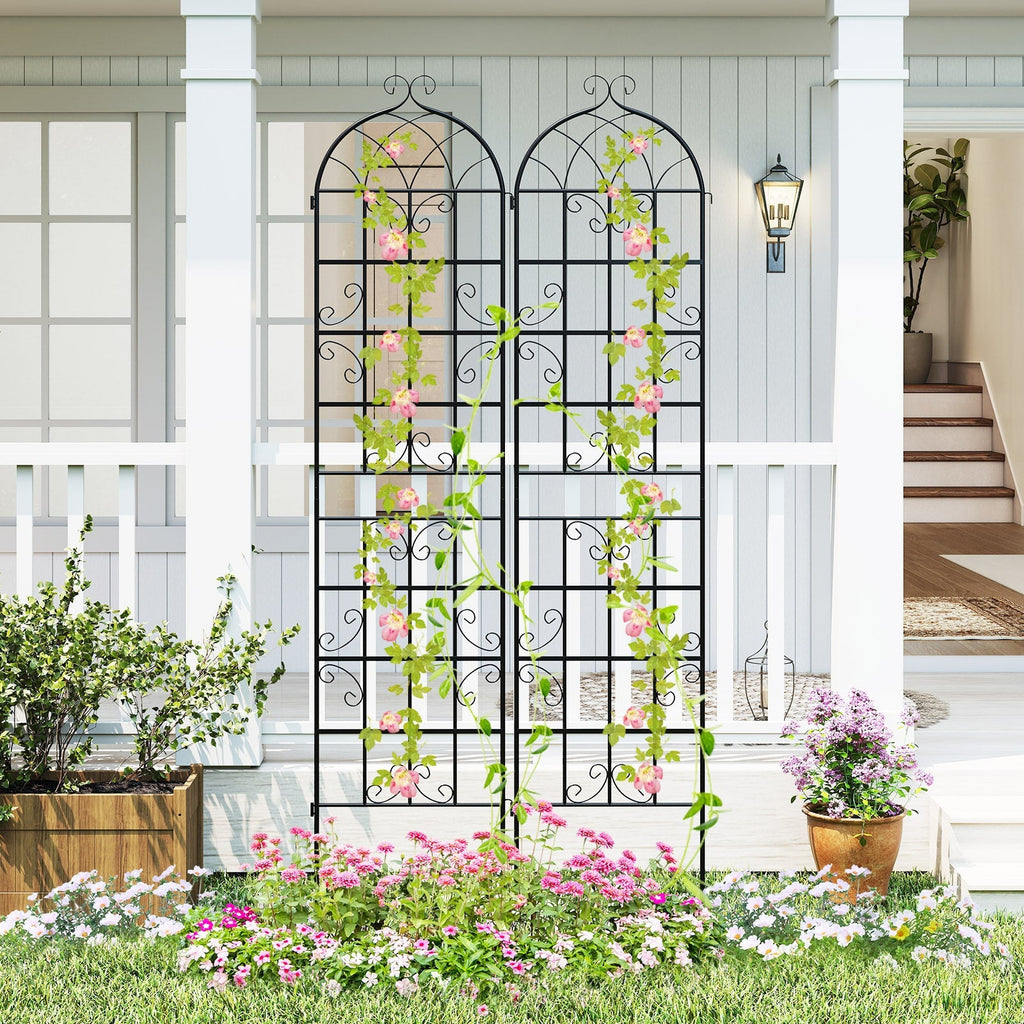 2 Pack 86" x 20" Metal Garden Trellis for Outdoor Climbing Plants