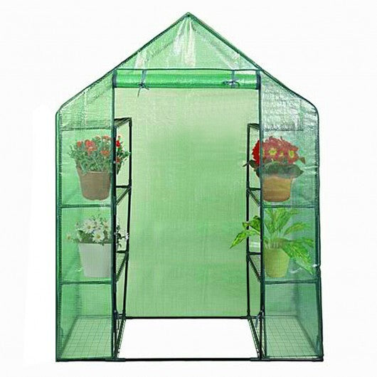 Portable 4 Tier Walk-in Plant Greenhouse with 8 Shelves