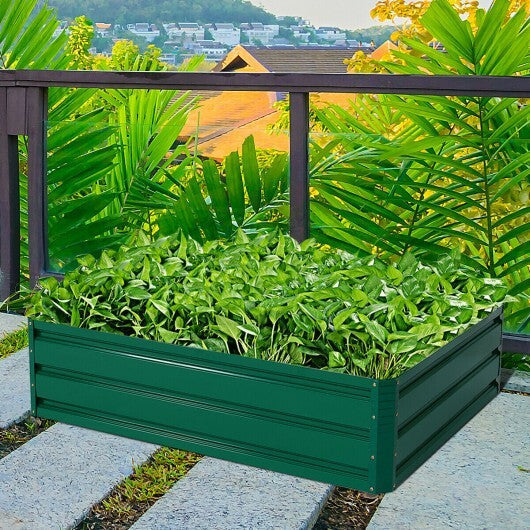 47.5 Inch Patio Raised Garden Bed Vegetable Flower Planter - Color: Dark Green - Size: 47 inches