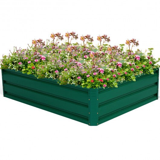 47.5 Inch Patio Raised Garden Bed Vegetable Flower Planter - Color: Dark Green - Size: 47 inches