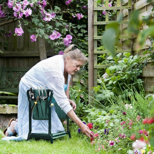Folding Garden Kneeler and Seat Bench - Color: Green