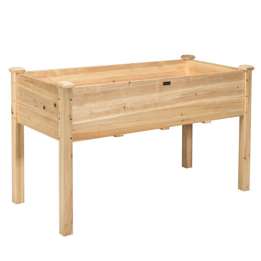 Wooden Raised Vegetable Garden Bed Elevated Grow Vegetable Planter-Gray