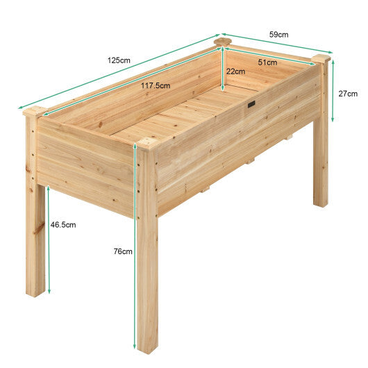 Wooden Raised Vegetable Garden Bed Elevated Grow Vegetable Planter-Gray