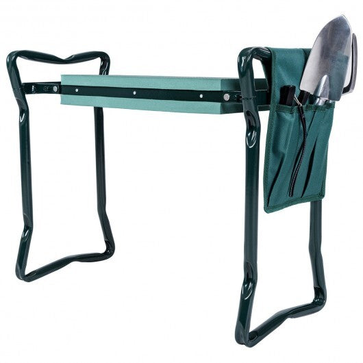 Folding Sturdy Garden Kneeler Pad and Cushion Seat - Color: Green