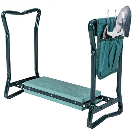 Folding Sturdy Garden Kneeler Pad and Cushion Seat - Color: Green
