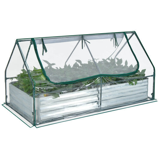 6x3x3 Galvanized Raised Garden Bed with Greenhouse Cover
