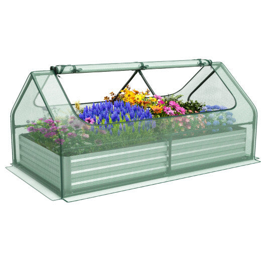 6x3x3 Galvanized Raised Garden Bed with Greenhouse Cover