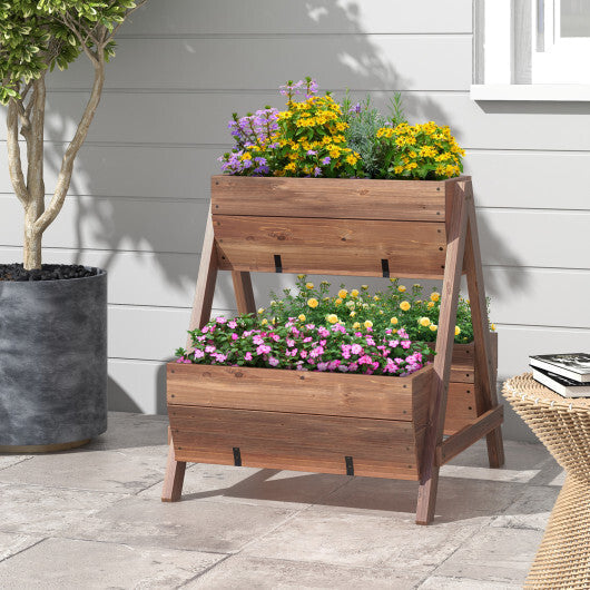 Vertical Raised Garden bed with 3 Wooden Planter Boxes-L
