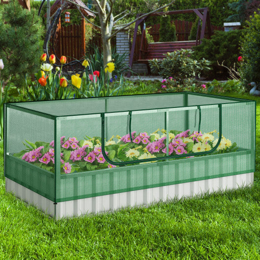 6x3 Metal Raised Garden Bed with Greenhouse Cover