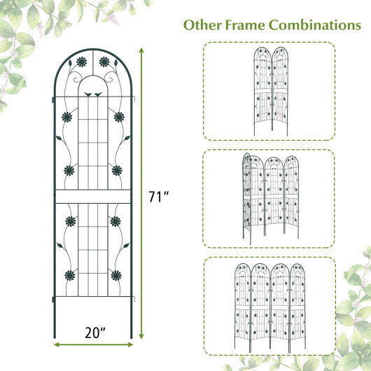 4 Pack 71 x 20 Inches Metal Garden Trellis for Climbing Plants-White