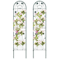 2 Pack 86.5 x 20 Inches Metal Garden Trellis for Climbing Plants-Green