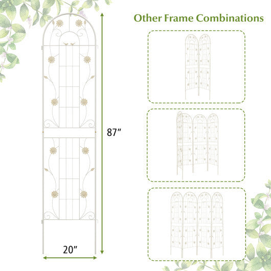 2 Pack 86.5 x 20 Inches Metal Garden Trellis for Climbing Plants-Green