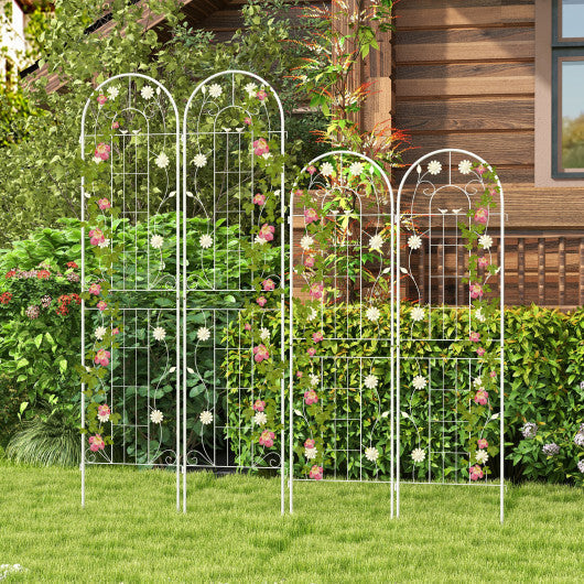 2 Pack 86.5 x 20 Inches Metal Garden Trellis for Climbing Plants-Green