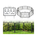 Decorative Garden Fence with 8 Panels Animal Barrier-Black