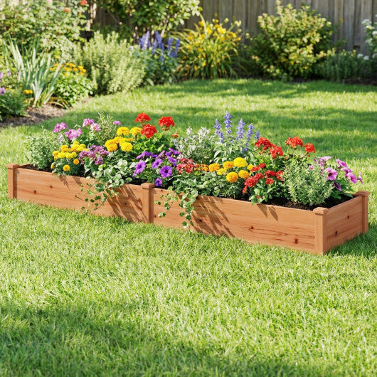 Set of 2 Wooden Vegetable Raised Garden Bed for Backyard-Orange