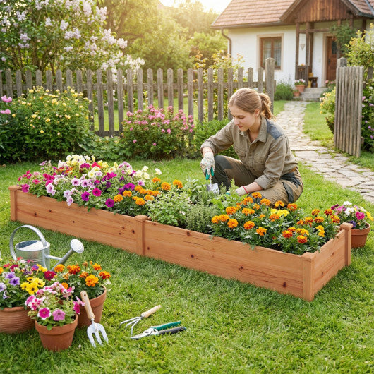 Set of 2 Wooden Vegetable Raised Garden Bed for Backyard-Orange
