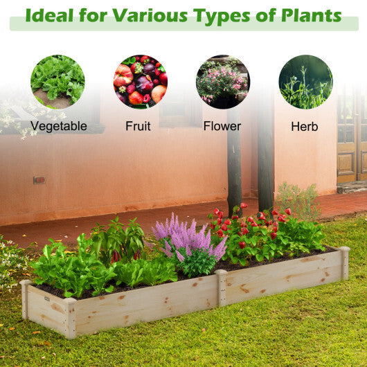Set of 2 Wooden Vegetable Raised Garden Bed for Backyard-Orange