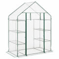 Portable Walk-in Greenhouse with 3 Tiers and 6 Shelves-White