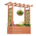 Patent Pending Wooden Raised Garden Bed with Trellis and Hanging Roof-Orange