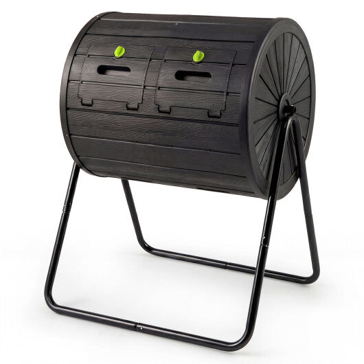 Compost Tumbler 37.5 Gallon Large Outdoor Compost Bin-Coffee