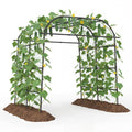 7.5 FT Tall Metal Garden Arch Trellis for Climbing Plants Outdoor-Black