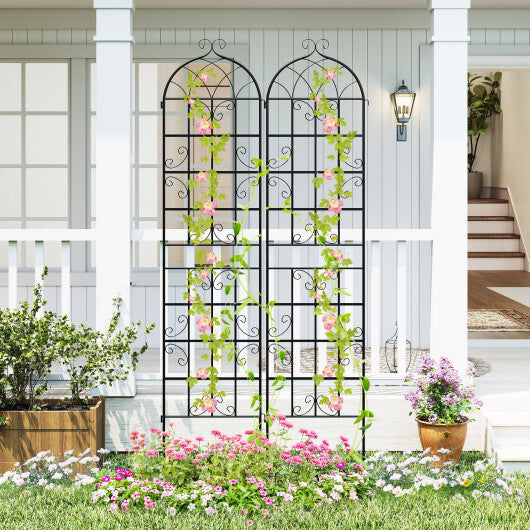 2 Pack 86" x 20" Metal Garden Trellis for Outdoor Climbing Plants