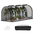 Tunnel Crop Cage Large Portable Plant Protection Tent with 3 Roll-up Zippered Doors