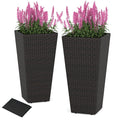 30 Inch Modern Decorative Planter Pots Set of 2 with Open-ended Base