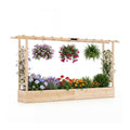 45 Inch Tall Wooden Raised Garden Bed with Side Trellis and Hanging Roof Drainage Holes-Natural