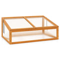 Wood Cold Frame Greenhouse Raised Planter Bed Protection with Transparent Flip-top Roof-Orange