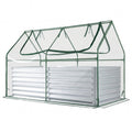 68 x 33 x 21 Inch Galvanized Raised Garden Bed with Cover-Silver