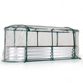 Outdoor Color Steel Raised Garden Bed with Greenhouse Cover Roll-up Window-Silver
