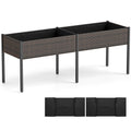 Raised Garden Bed with Legs and Removable Liner for Vegetables Herbs Patio-Brown