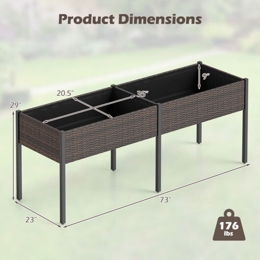 Raised Garden Bed with Legs and Removable Liner for Vegetables Herbs Patio-Brown