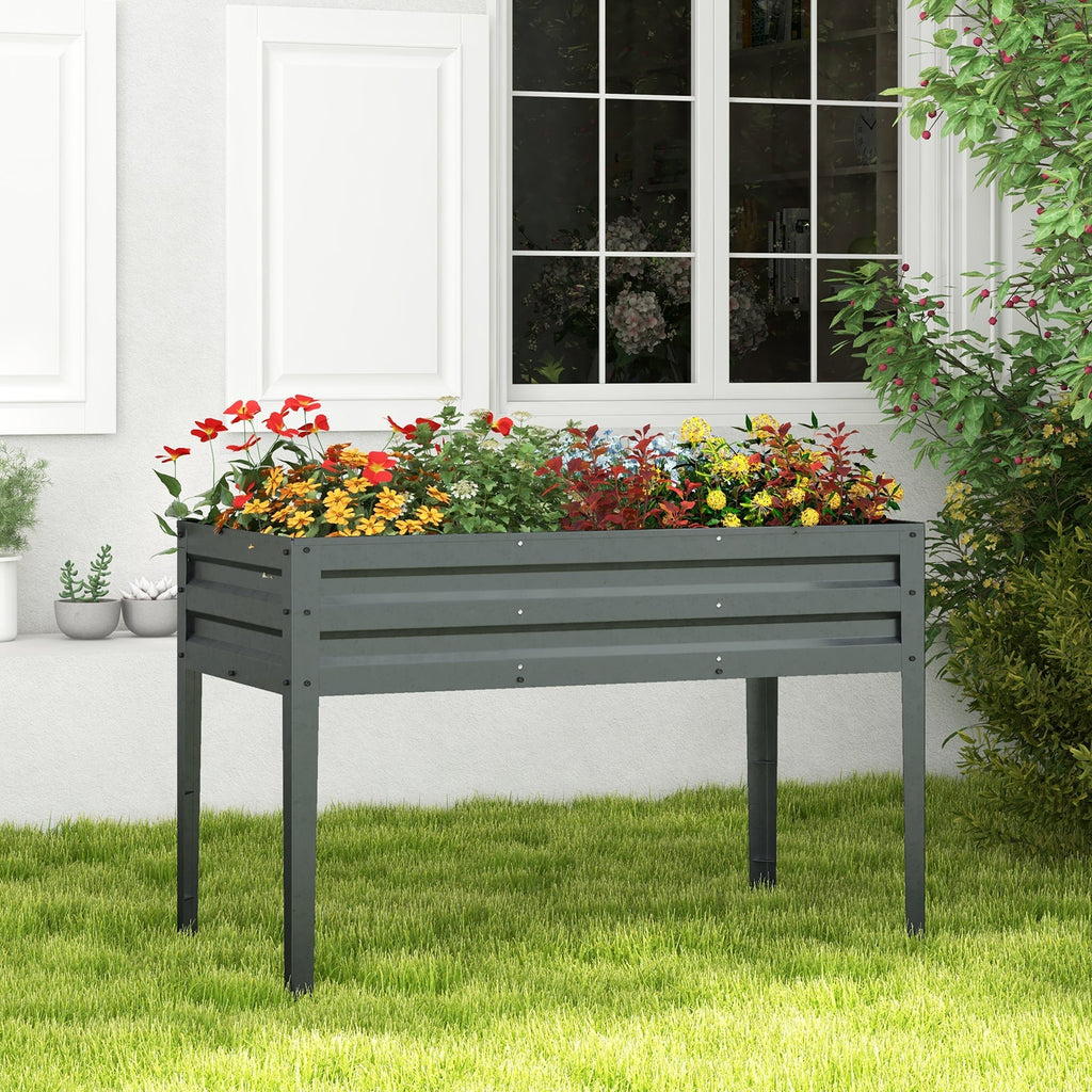 Galvanized Raised Garden Bed Elevated Planter Box with Legs and Drainage Hole