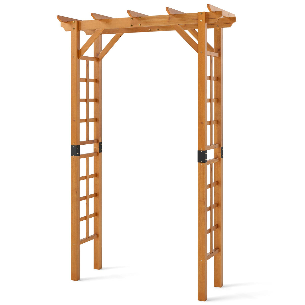 7/7.5 Feet Garden Arch Wooden Arbor Outdoor Wood Trellis for Climbing Plants