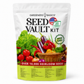 Survival Seed Vault Kit - 35 Heirloom Non-GMO Vegetable Seeds for Planting