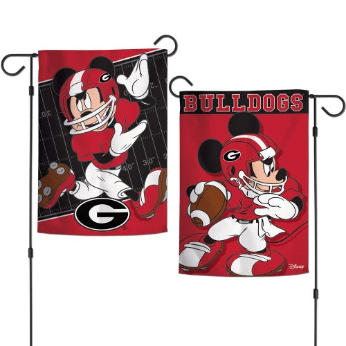 Georgia Bulldogs Garden Flag 2 Sided Disney Mickey Mouse