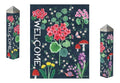 Geranium Welcome Art Pole 20 Inches Tall Polka Dot Mushrooms
