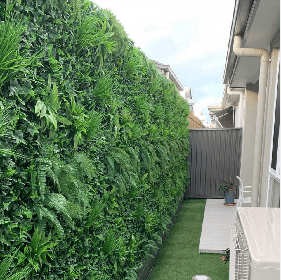 Green Tropics Artificial Vertical Garden Green Wall Panel 40×40in 11 SQ FT – UV Resistant – Commercial Grade