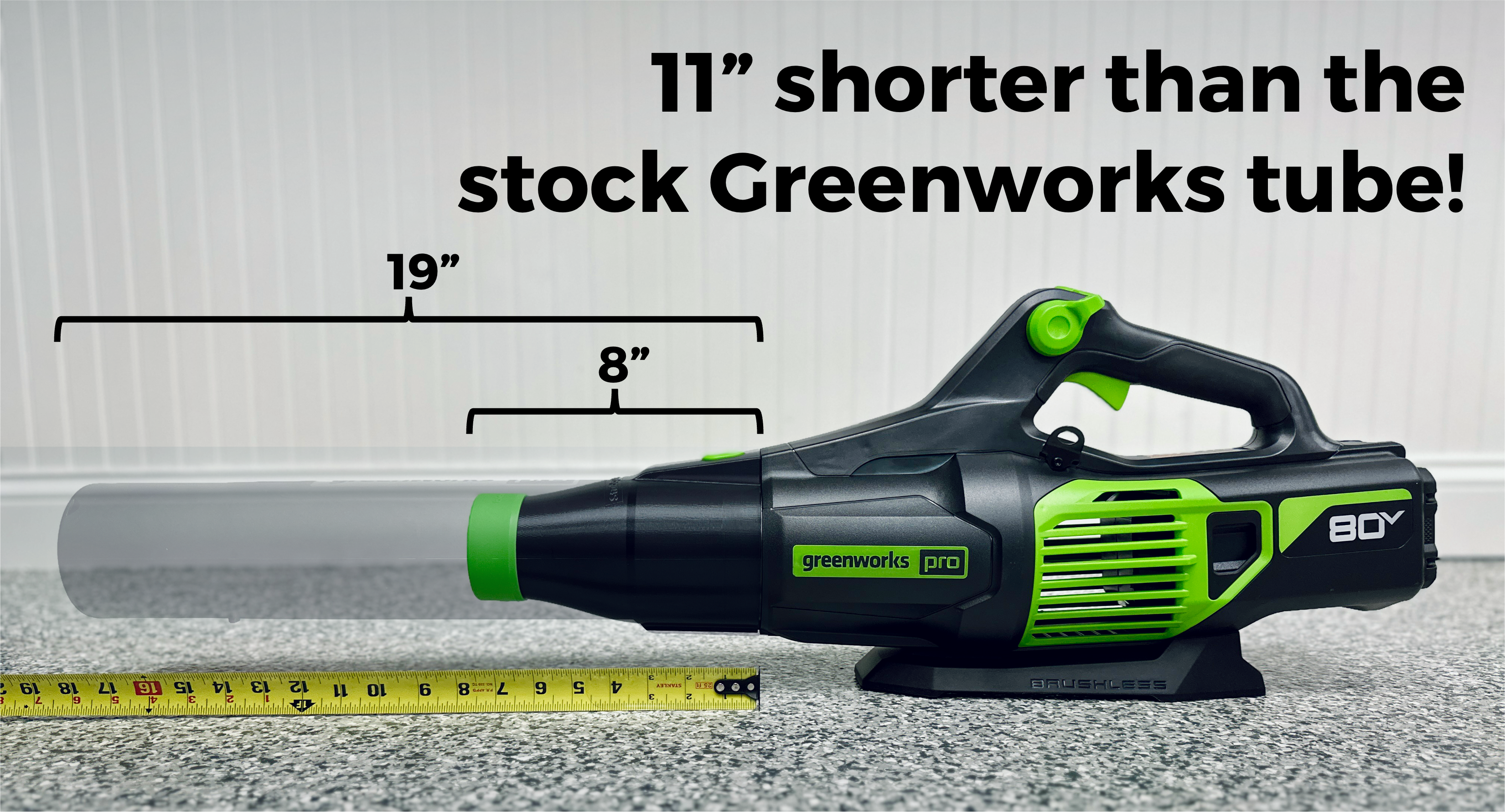 STUBBY® Car Drying Nozzle for Greenworks 760, 730, 700, 610, 585, 550, 515, & 500 CFM Leaf Blowers